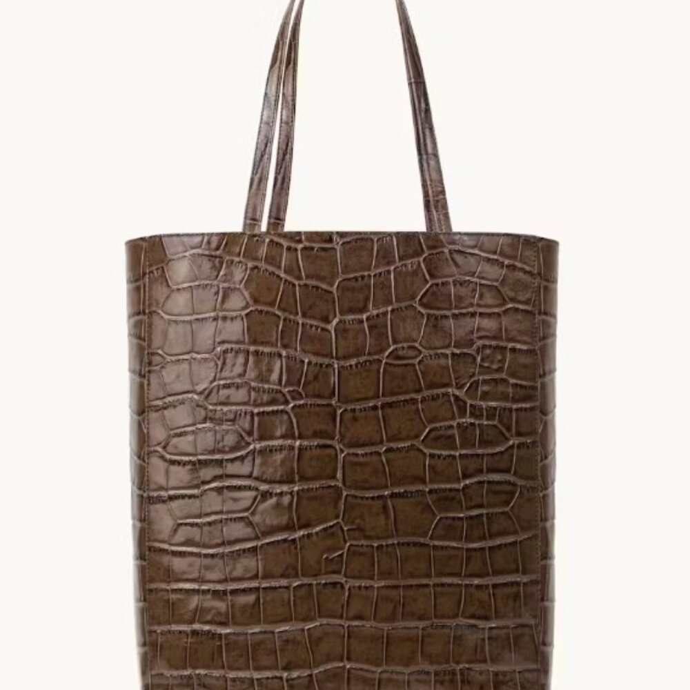 Chylak Shoppers Chylak Tall Tote Bag “Glossy Hazelnut Crocodile”